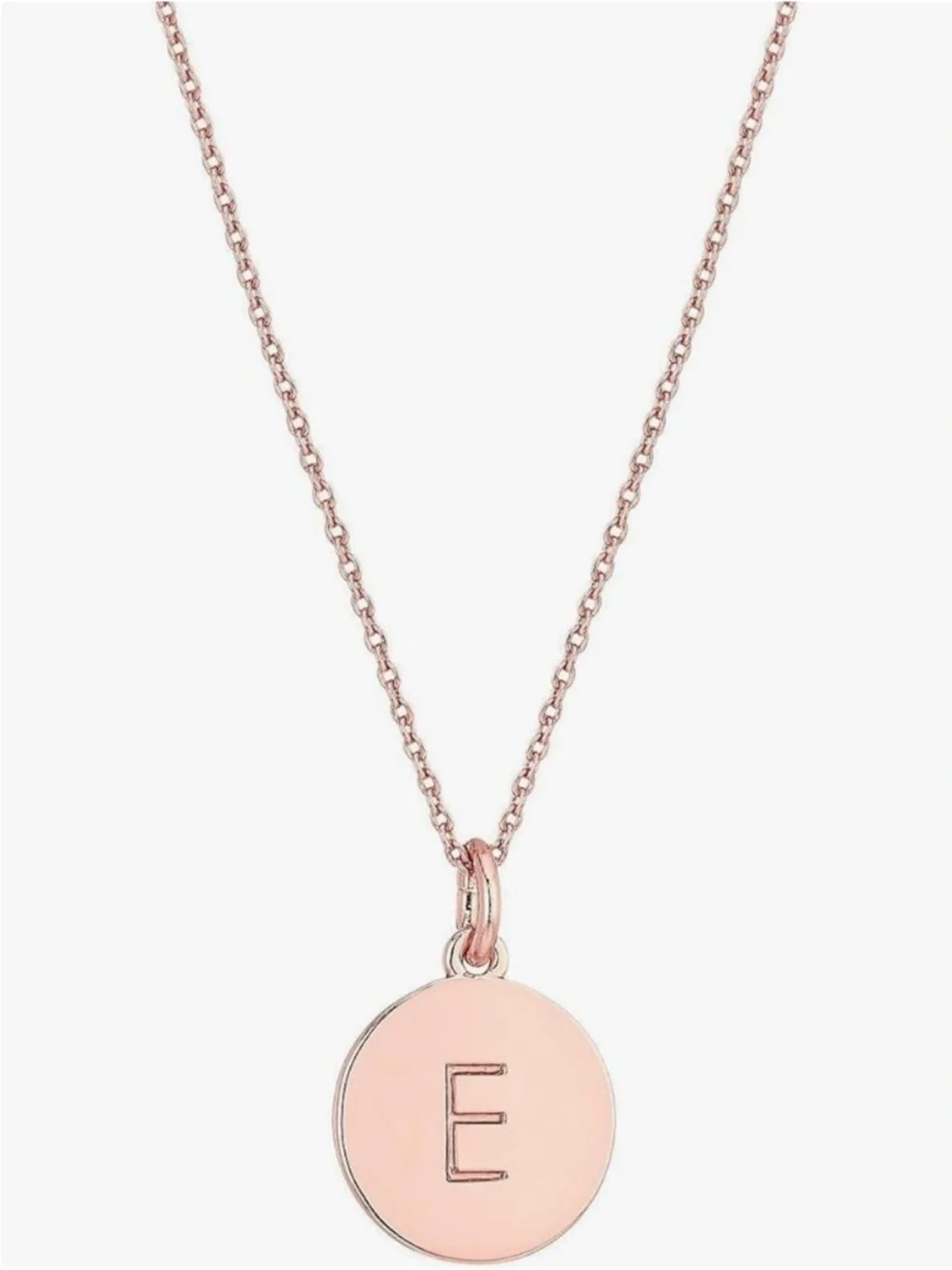 kate spade Rose Gold Initial E Disc Necklace